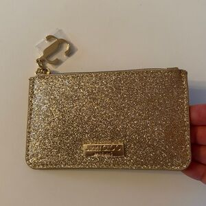 Jimmy Choo gold glitter coin purse